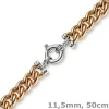 11,5mm Rundpanzer Kette Collier Halsschmuck 585 Gold Rotgold & Weißgold, 50cm
