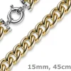 15mm Rundpanzerkette Panzerkette Kette, 585 Gold Gelbgold 45cm