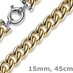 15mm Rundpanzerkette Panzerkette Kette, 585 Gold Gelbgold 45cm
