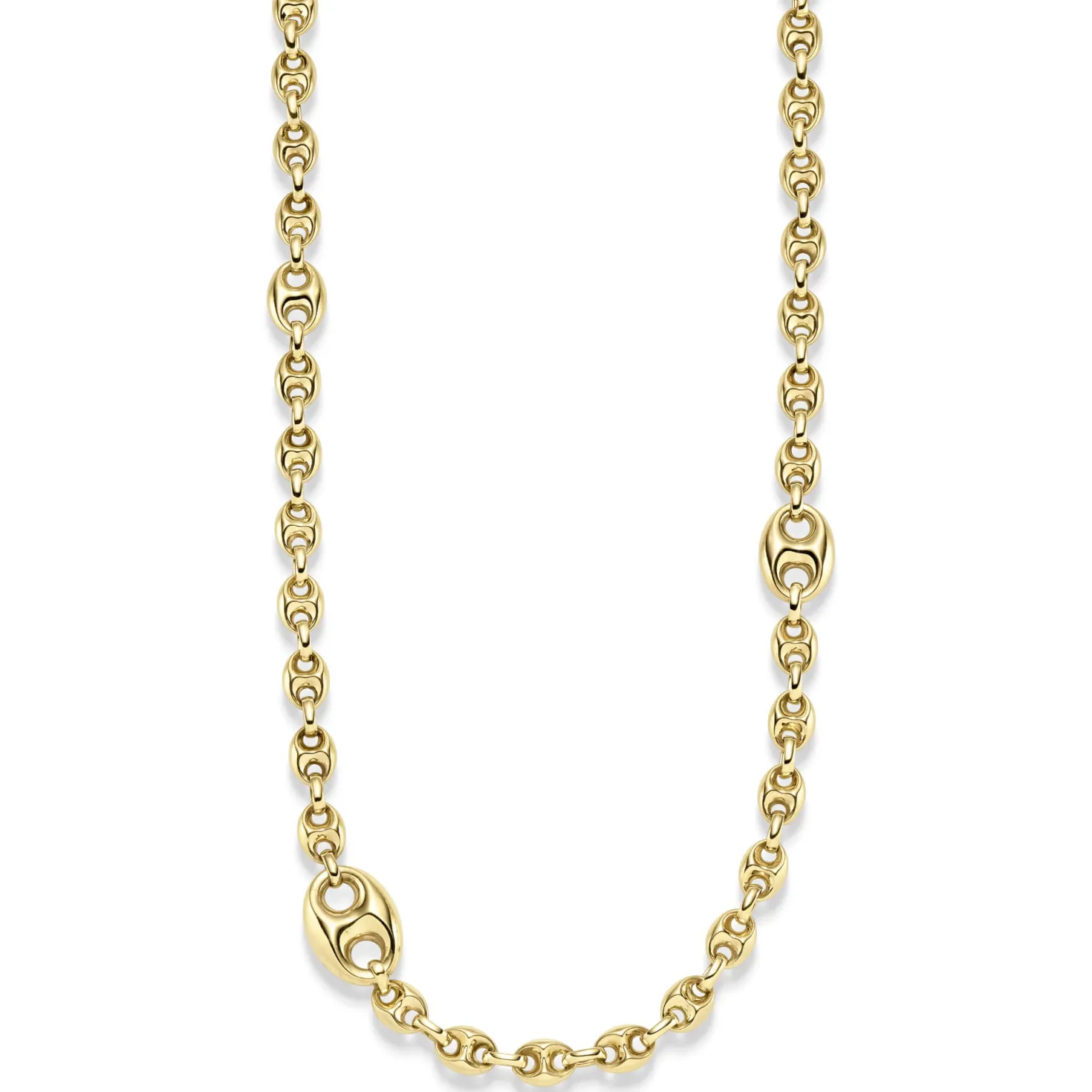 9,5mm Schiffsanker Kette Halskette Collier aus 585 Gold Gelbgold glänzend 60cm