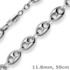 11,8mm Schiffsankerkette Kette Collier Halskette aus 925 Silber rhodiniert 50cm