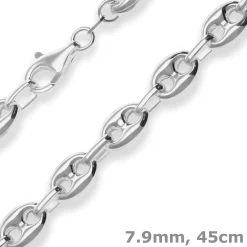 7,9mm Schiffsankerkette Silberkette Collier Halskette aus 925 Silber 45cm