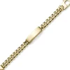 12,5mm Schildband Panzerarmband mit Gravurplatte 585 Gold Gelbgold massiv 22cm