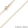 0,8mm Schlangenkette diamantiert Collier Halskette aus 375 Gold Gelbgold 50cm