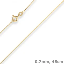 0,7mm Schlangenkette diamantiert Collier Halskette aus 585 Gold Gelbgold 45cm