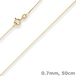 0,7mm Schlangenkette diamantiert Collier Halskette aus 333 Gold Gelbgold 50cm