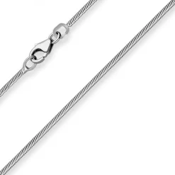 1,2mm Schlangenkette diamantiert Kette Collier aus 925 Silber rhodiniert 42cm