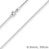 0,9mm Schlangenkette diamantiert Kette Collier aus 925 Silber rhodiniert 50cm