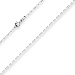 1,2mm Schlangenkette diamantiert Kette Collier aus 925 Silber rhodiniert 50cm