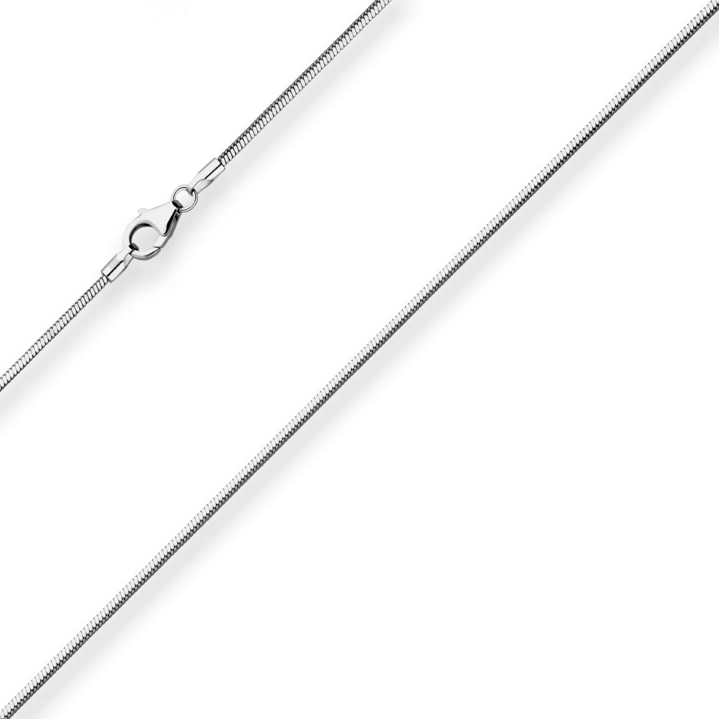 1,4mm Schlangenkette diamantiert Kette Collier aus 925 Silber rhodiniert 45cm