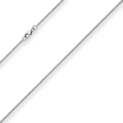 1,2mm Schlangenkette diamantiert Kette Collier aus 925 Silber rhodiniert 50cm