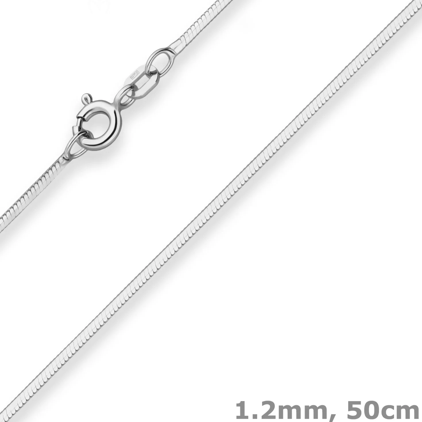 1,2mm Schlangenkette diamantiert Kette Collier Halskette aus 925 Silber 50cm