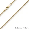 1,6mm Schlangenkette Goldkette Collier Halskette aus 585 Gold Gelbgold 42cm