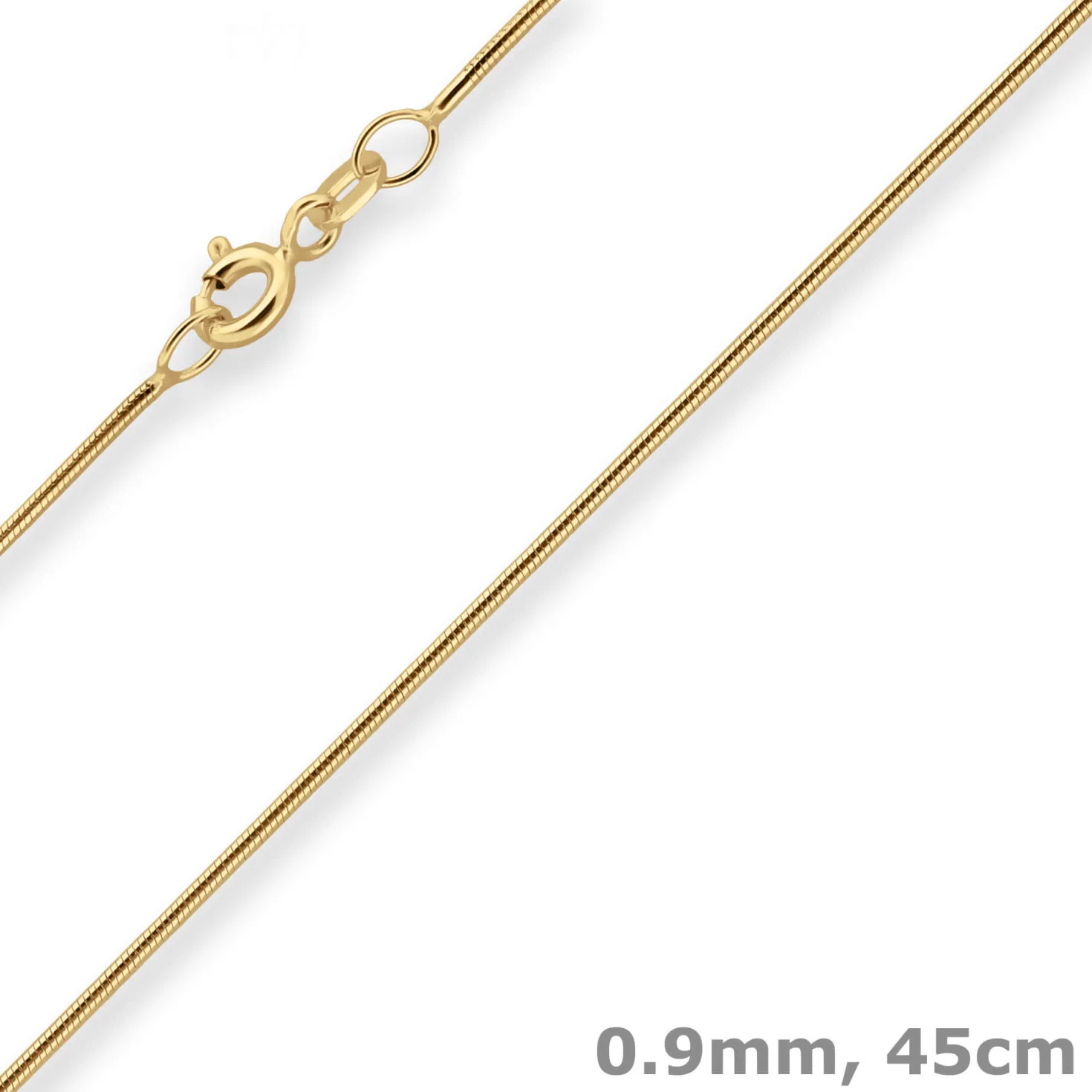 0,9mm Schlangenkette Goldkette Collier Halskette aus 585 Gold Gelbgold 45cm