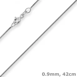 0,9mm Schlangenkette Goldkette Collier Halskette aus 333 Gold Weißgold 42cm