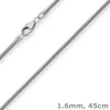 1,6mm Schlangenkette Goldkette Collier Halskette aus 585 Gold Weißgold 45cm