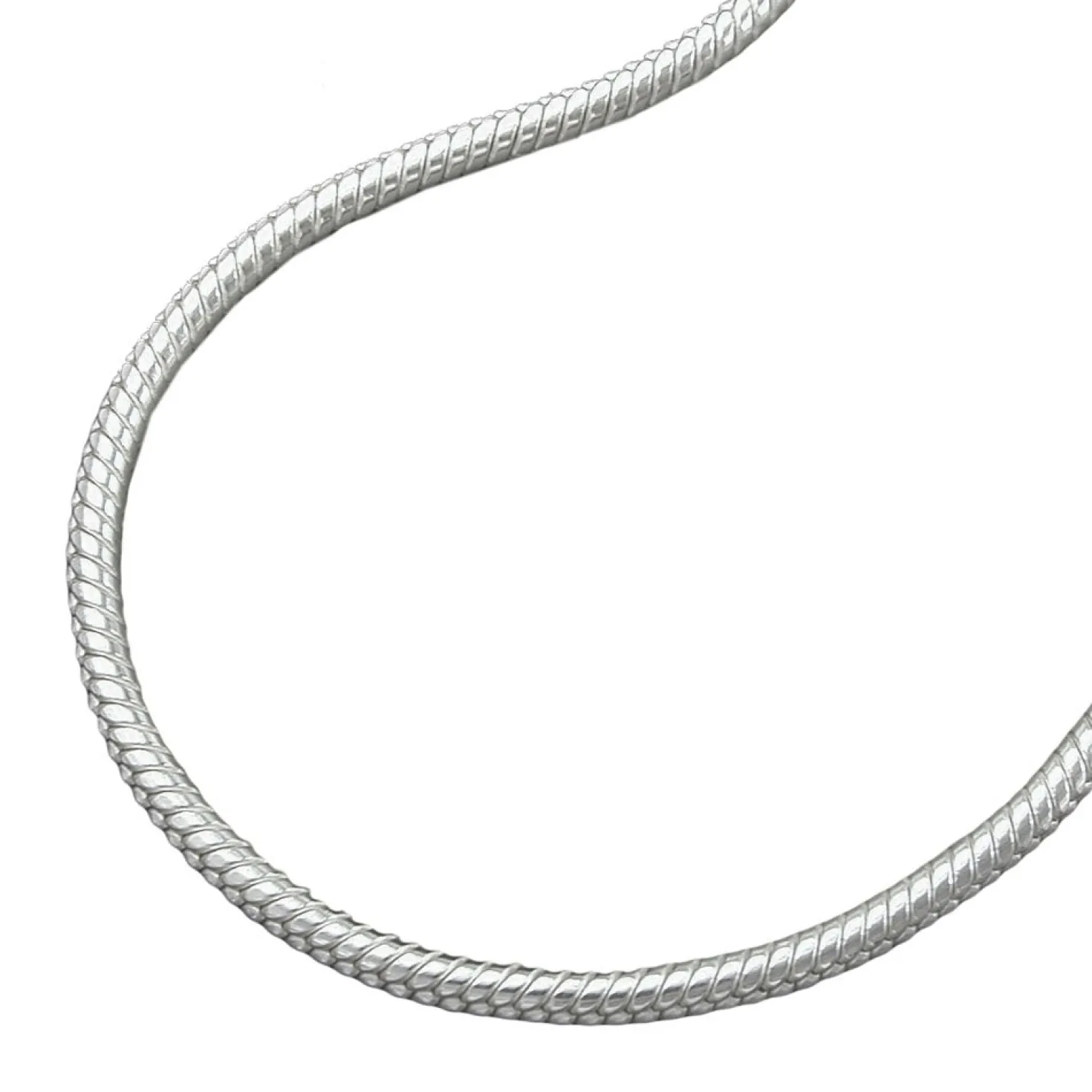 1,5mm Schlangenkette Halskette Kette Collier, rund, Silber 925, 42cm