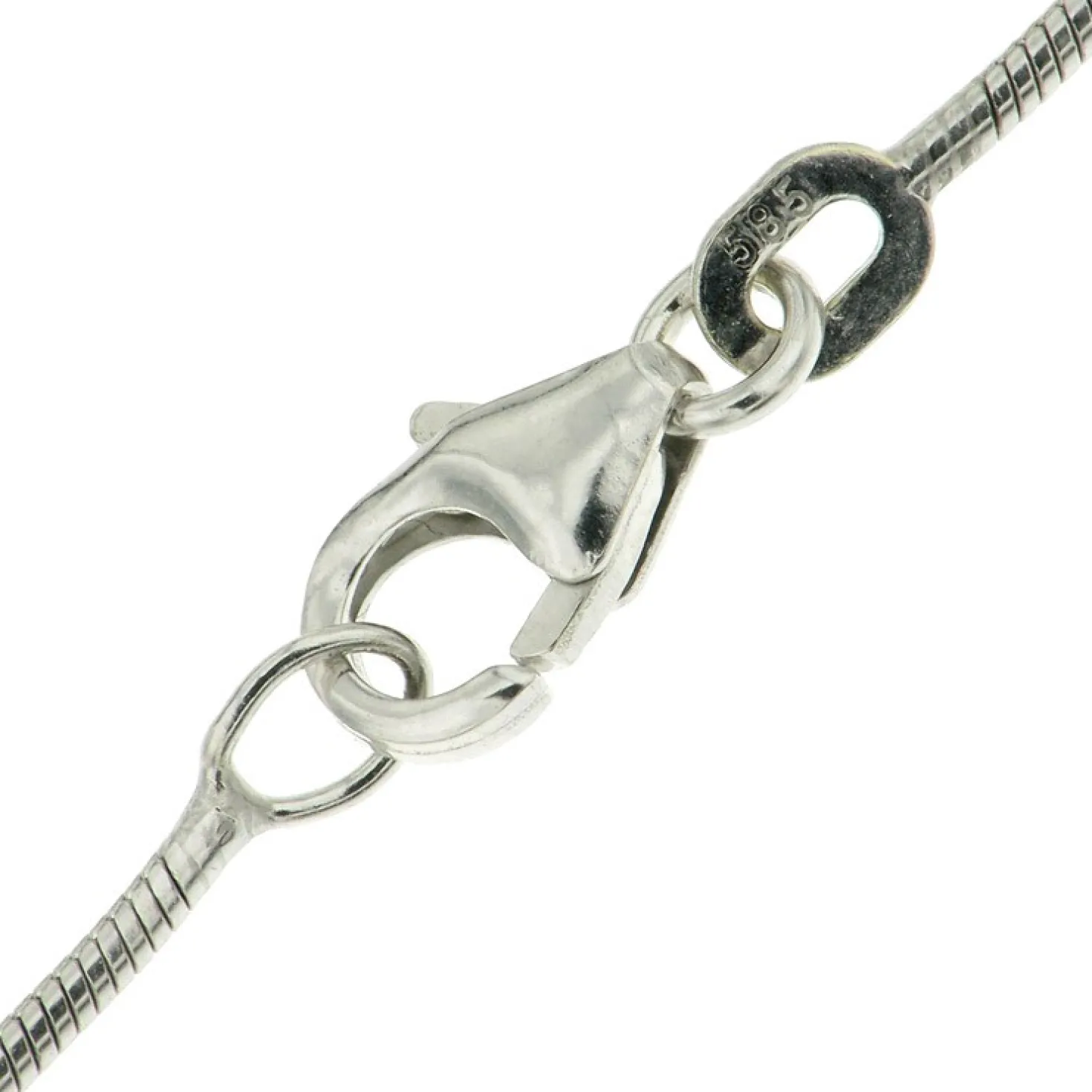 1mm Schlangenkette Kette Collier aus 585 Gold Weißgold, 55cm, Damen