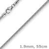 1,9mm Schlangenkette Kette Collier aus 585 Gold Weißgold, 55cm, Damen