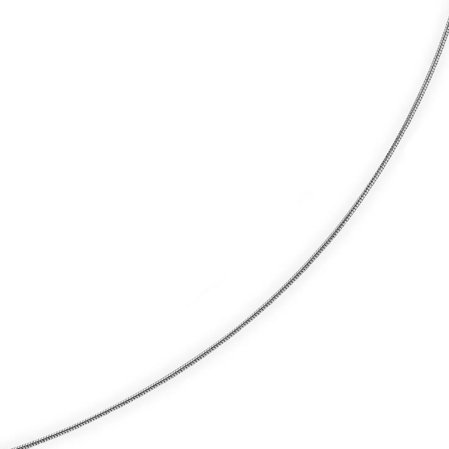 1mm Schlangenkette Kette Collier aus 750 Gold Weißgold, Goldkette 38cm