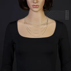 1mm Schlangenkette Kette Collier aus 750 Gold Weißgold, Goldkette 45cm