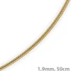 1,9mm Schlangenkette Kette Collier, 750 Gold Gelbgold, Goldkette 50cm