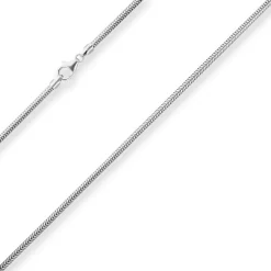 2,4mm Schlangenkette Kette Collier Halskette aus 925 Silber rhodiniert 50cm