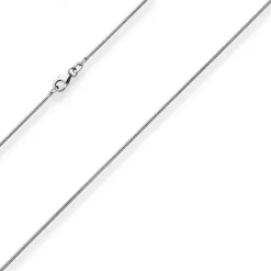 1,1mm Schlangenkette Kette Collier Halskette aus 925 Silber rhodiniert 42cm
