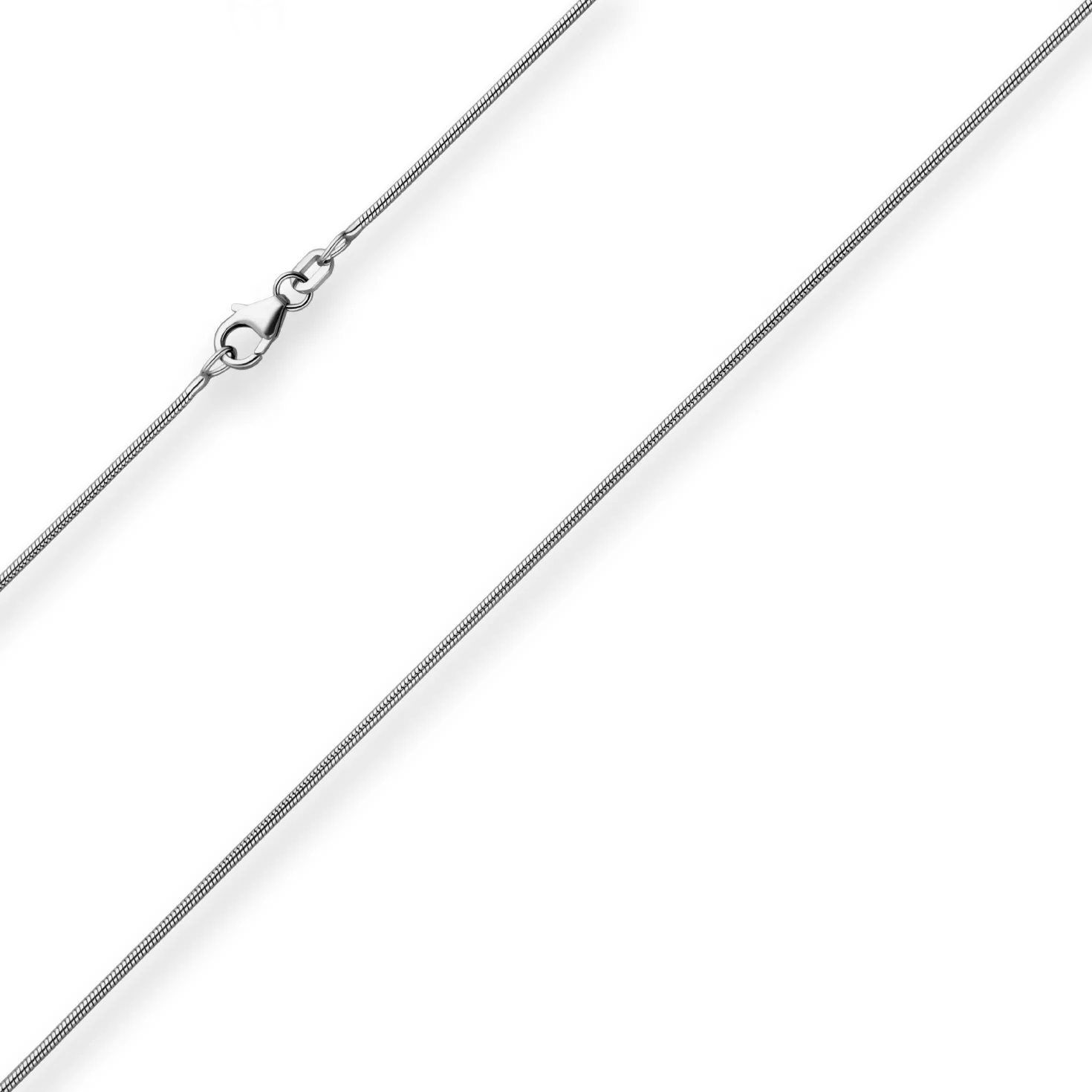 1,1mm Schlangenkette Kette Collier Halskette aus 925 Silber rhodiniert 42cm
