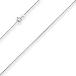 1,1mm Schlangenkette Kette Collier Halskette aus 925 Silber rhodiniert 45cm