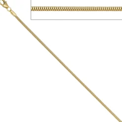 1,6mm Schlangenkette Kette Collier Halskette 333 Gold Gelbgold 45cm