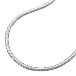 1,3mm Schlangenkette Kette Collier, 925 Silber, Silberkette rund, 38cm