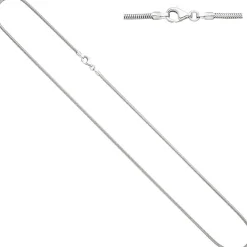 1,4mm Schlangenkette Kette 14Kt. 585 Weißgold 45cm rund