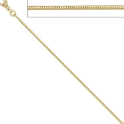 1,4mm Schlangenkette Kette rund, 333 Gold Gelbgold 60cm