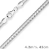 4,2mm Schlangenkette oval Silberkette Collier Halskette aus 925 Silber 42cm