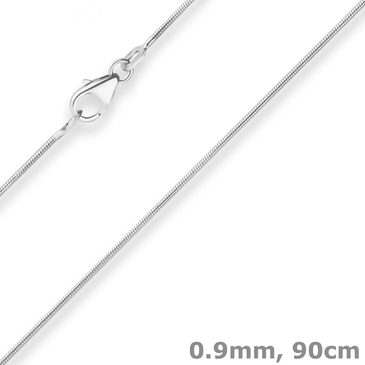 0,9mm Schlangenkette Silberkette Collier Halskette aus 925 Silber 90cm
