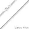 1,8mm Schlangenkette Silberkette Collier Halskette aus 925 Silber 42cm