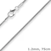 1,2mm Schlangenkette Silberkette Collier Halskette aus 925 Silber 75cm