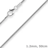 1,2mm Schlangenkette Silberkette Collier Halskette aus 925 Silber 50cm