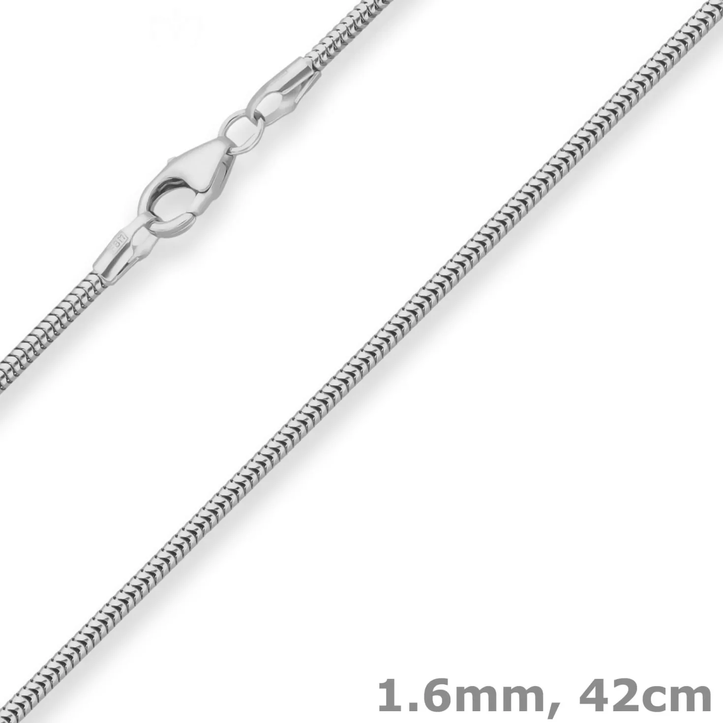 1,6mm Schlangenkette Silberkette Collier Halskette aus 925 Silber 42cm