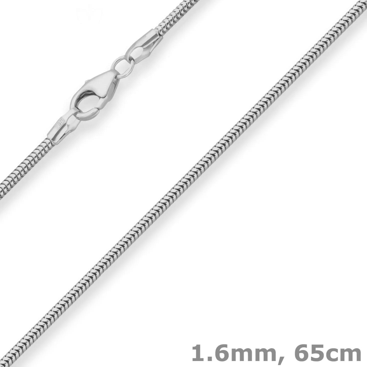 1,6mm Schlangenkette Silberkette Collier Halskette aus 925 Silber 65cm
