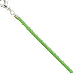 2,8mm Seidenband Seidencollier hellgrün, Karabiner 925, Damen, 42cm