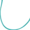 2,8mm Seidenband Seidencollier türkis, Karabiner 925, Damen, 42cm