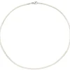 2,8mm Seidencollier Collier beige, Karabiner 925 Silber, Damen, 42cm