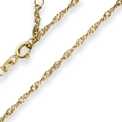 1,8mm Singapurkette Armband aus 585 Gold Gelbgold 17cm mit Zwischenöse