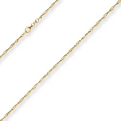 2,2mm Singapurkette Collier Halskette aus 585 Gold Gelbgold 45cm