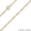 1,8mm Singapurkette Collier Halskette aus 333 Gold Gelbgold 45cm