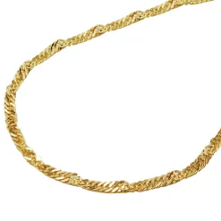 1,4mm Singapurkette Collier Halskette 375 Gold Gelbgold 45cm Damen