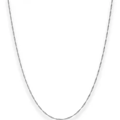 1,2mm Singapurkette Kette Collier aus 585 Gold Weißgold 42cm mit Zwischenöse
