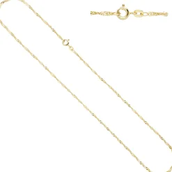 1,8mm Singapurkette Kette Halskette 585 Gold Gelbgold 50cm Halsschmuck